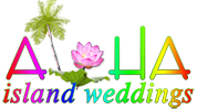 Wedding logo for aloha island wedding , beach Hawaiian ceremonies
